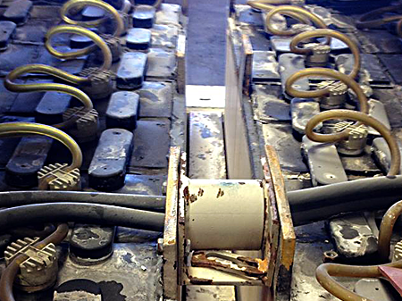 View of the inside of a mining battery