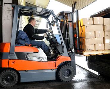 Forklift loading boxes