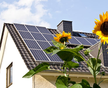 Solar panel on roof